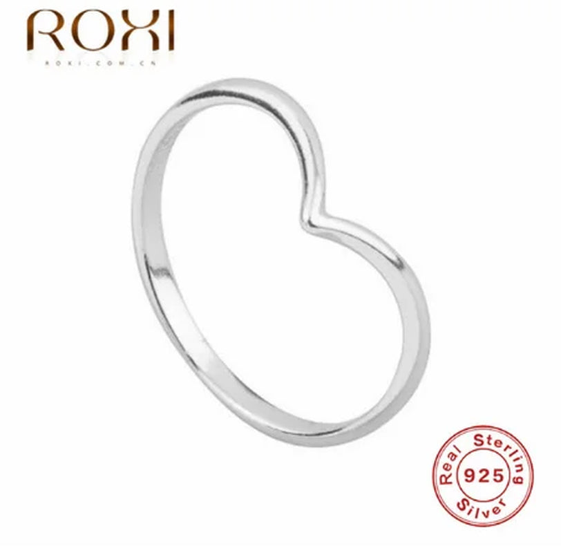 Minimalist Jewelry Silver Geometric Rings 925 Sterling Silver Simple V Shape Rings for Women Gifts Knuckle Midi Finger Ring