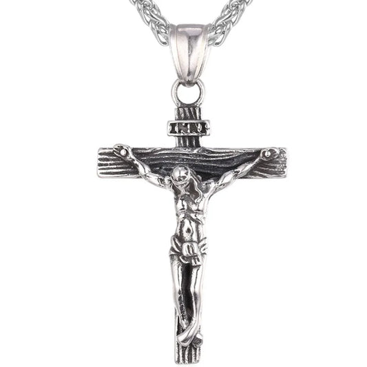 Crucifix Cross Pendant Stainless Steel Necklace for Women Men Faith Necklace Fashion Religious Jewelry Free Shipping