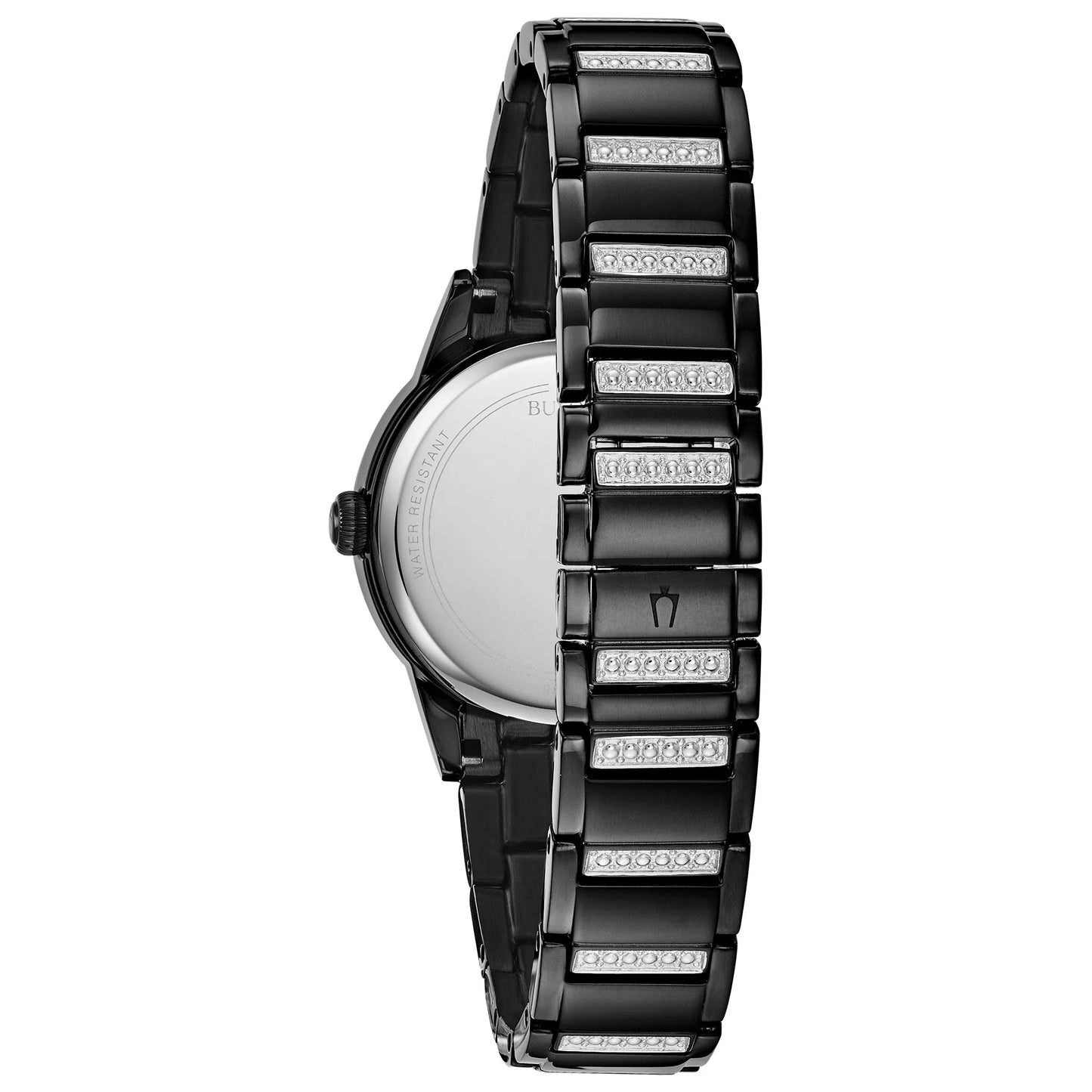 Women'S Classic Crystal Black Stainless Steel Watch 98L252