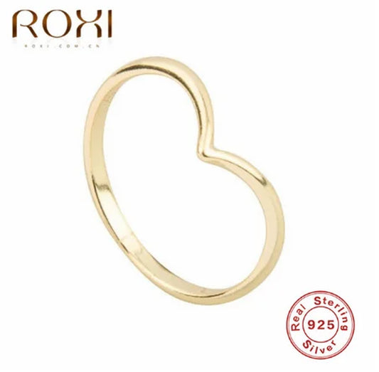 Minimalist Jewelry Silver Geometric Rings 925 Sterling Silver Simple V Shape Rings for Women Gifts Knuckle Midi Finger Ring