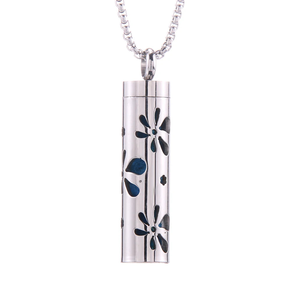 2023 New Aromatherapy Jewelry Necklaces Essential Oil Diffuser Necklace Stainless Steel Open Locket Aroma Scent Perfume Necklace