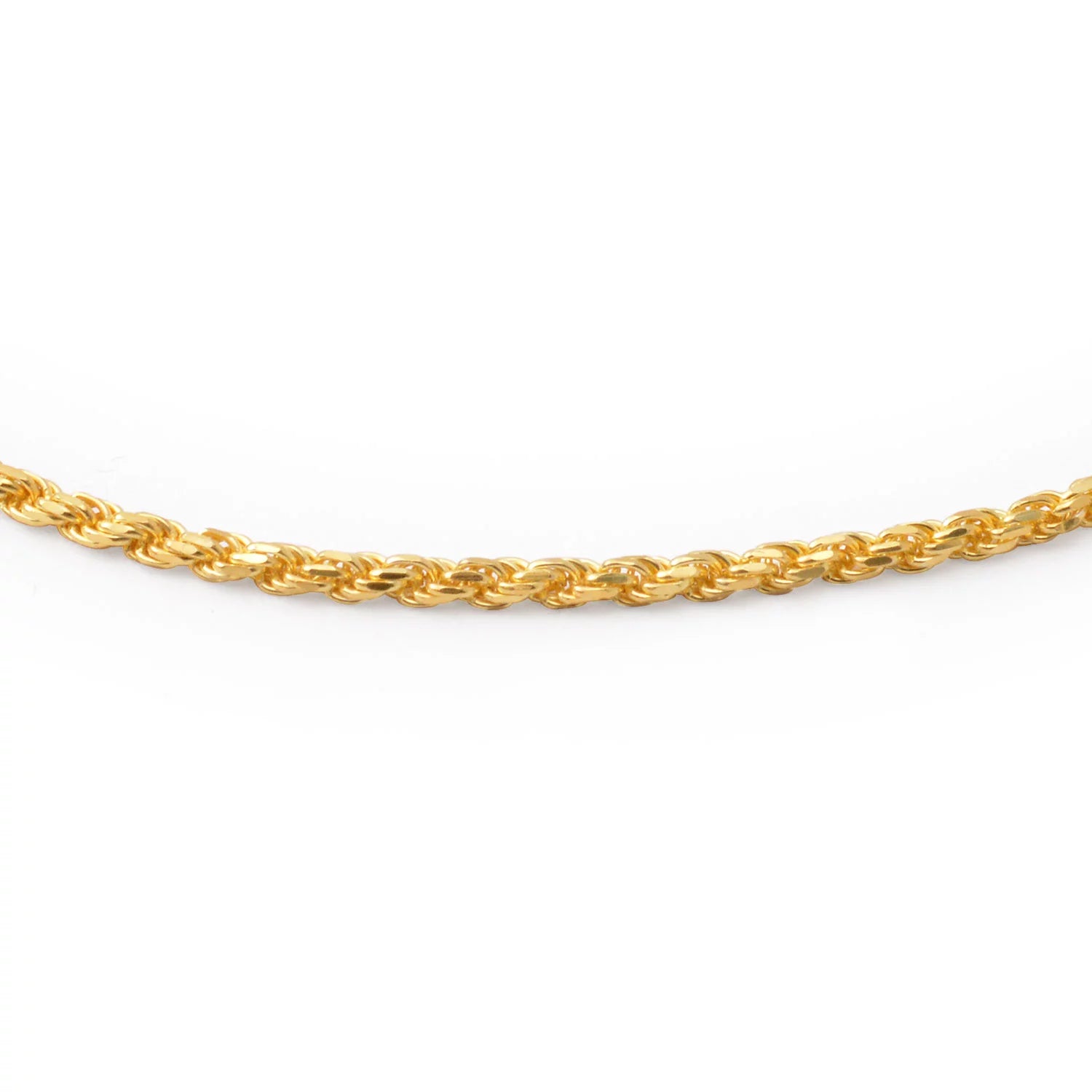 Womens Yellow 14K Gold Plated .925 Sterling Silver 10 Inch Cable Rope Chain Anklet